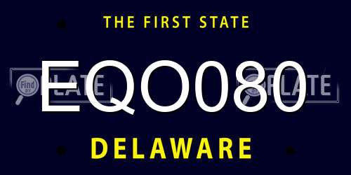 EQO080 Delaware License Plate