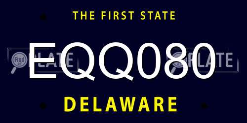 EQQ080 Delaware License Plate