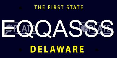 EQQASSS Delaware License Plate
