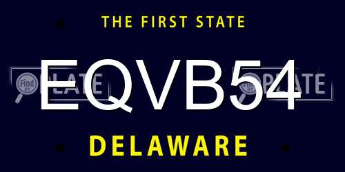 EQVB54 Delaware License Plate