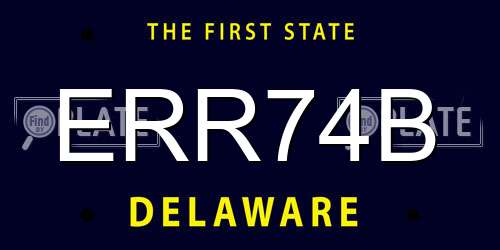 ERR74B Delaware License Plate