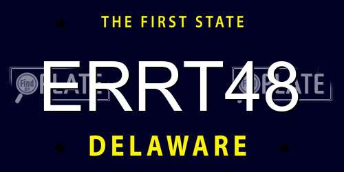 ERRT48 Delaware License Plate