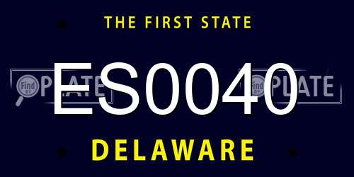 ES0040 Delaware License Plate