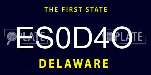 ES0D4O Delaware License Plate