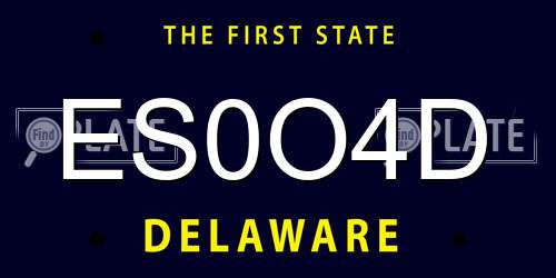 ES0O4D Delaware License Plate