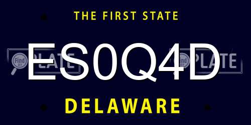 ES0Q4D Delaware License Plate
