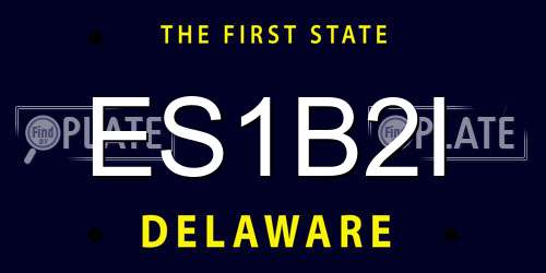 ES1B2I Delaware License Plate