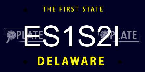 ES1S2I Delaware License Plate