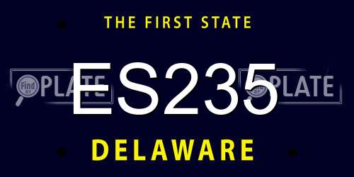 ES235 Delaware License Plate