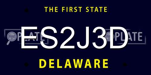 ES2J3D Delaware License Plate