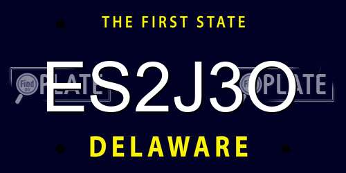 ES2J3O Delaware License Plate