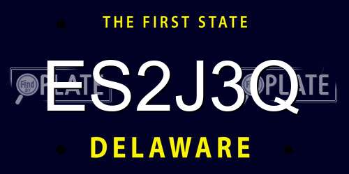 ES2J3Q Delaware License Plate
