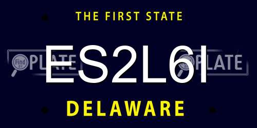 ES2L6I Delaware License Plate