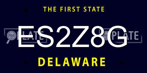 ES2Z8G Delaware License Plate