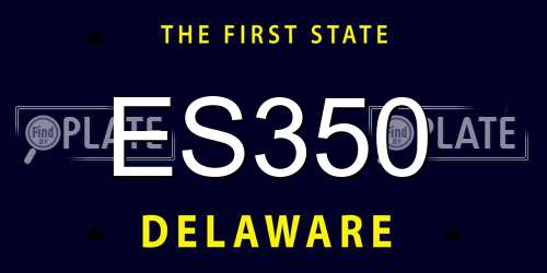 ES350 Delaware License Plate