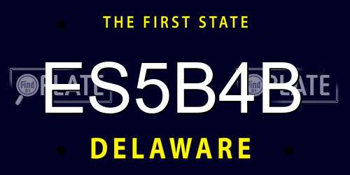 ES5B4B Delaware License Plate