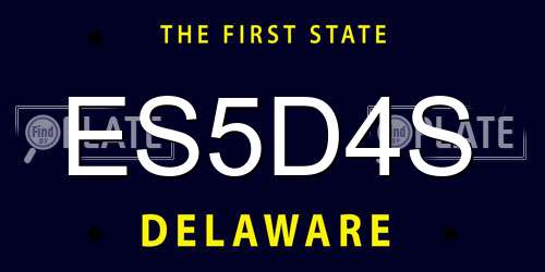 ES5D4S Delaware License Plate