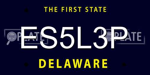 ES5L3P Delaware License Plate
