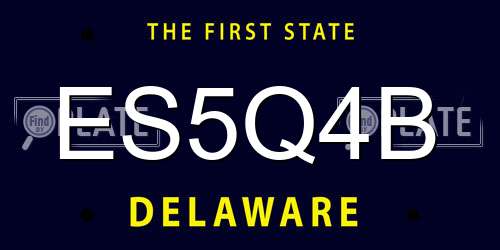 ES5Q4B Delaware License Plate