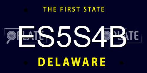 ES5S4B Delaware License Plate