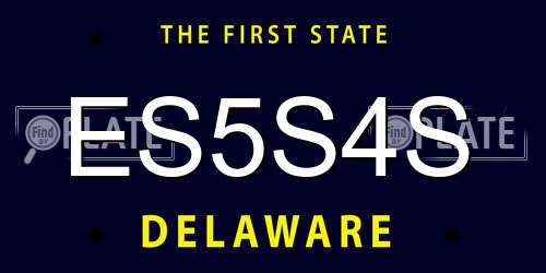 ES5S4S Delaware License Plate