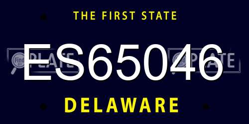 ES65046 Delaware License Plate