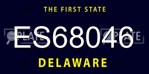 ES68046 Delaware License Plate
