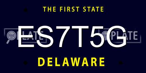 ES7T5G Delaware License Plate