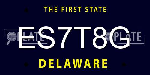 ES7T8G Delaware License Plate