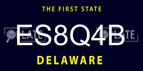 ES8Q4B Delaware License Plate