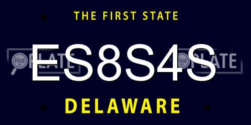 ES8S4S Delaware License Plate