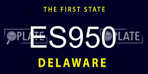 ES950 Delaware License Plate