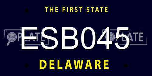 ESB045 Delaware License Plate