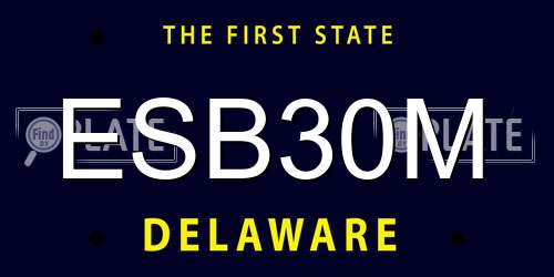 ESB30M Delaware License Plate