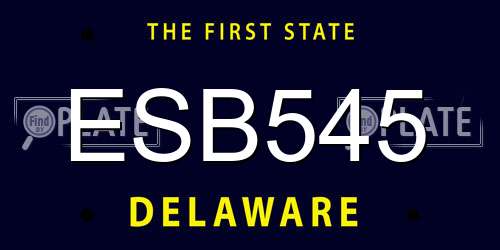 ESB545 Delaware License Plate