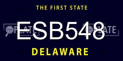 ESB548 Delaware License Plate