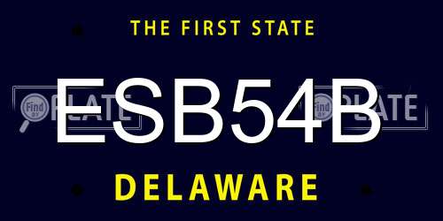 ESB54B Delaware License Plate