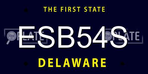 ESB54S Delaware License Plate