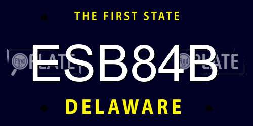 ESB84B Delaware License Plate