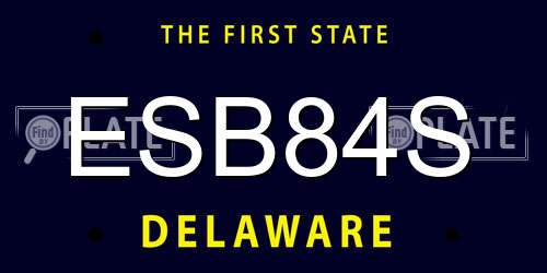 ESB84S Delaware License Plate