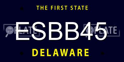 ESBB45 Delaware License Plate