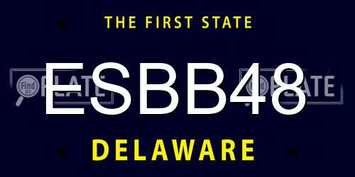 ESBB48 Delaware License Plate