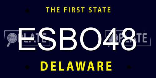 ESBO48 Delaware License Plate