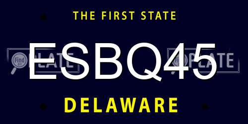 ESBQ45 Delaware License Plate