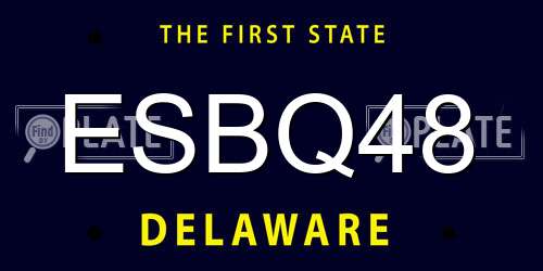 ESBQ48 Delaware License Plate