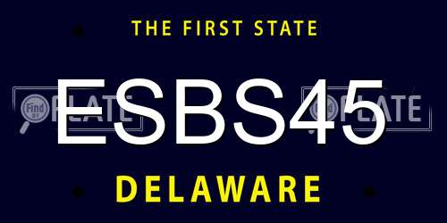 ESBS45 Delaware License Plate