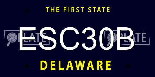 ESC30B Delaware License Plate