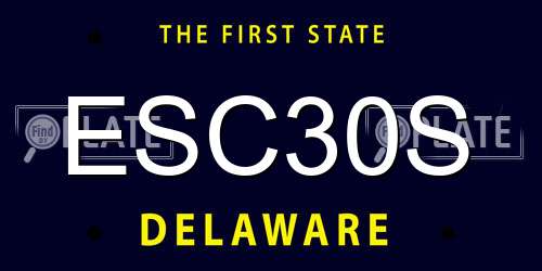 ESC30S Delaware License Plate