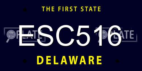 ESC516 Delaware License Plate
