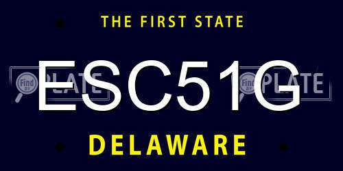 ESC51G Delaware License Plate